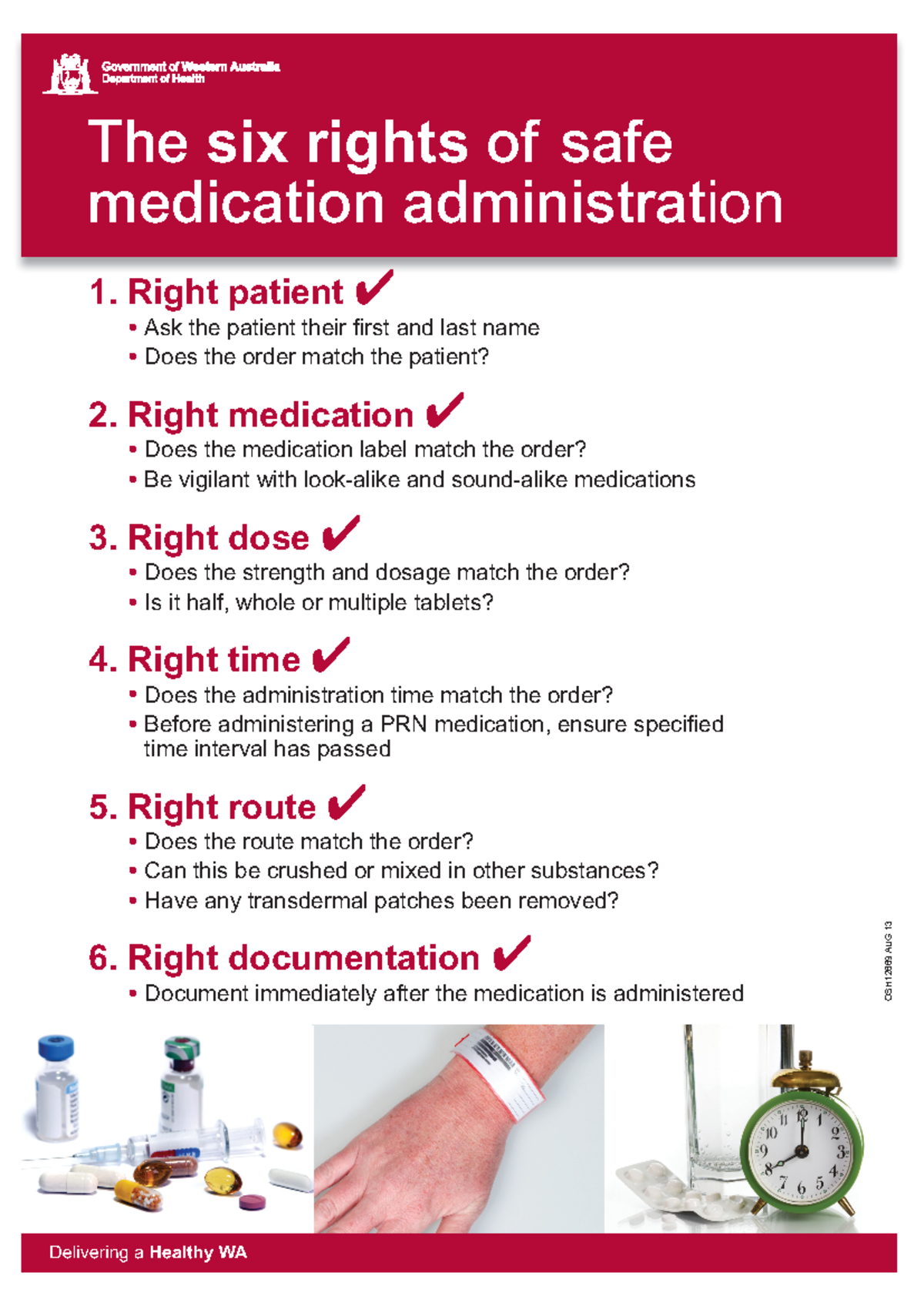 OSH12669 - Six Rights of Safe Medication Administration Guide - Studocu