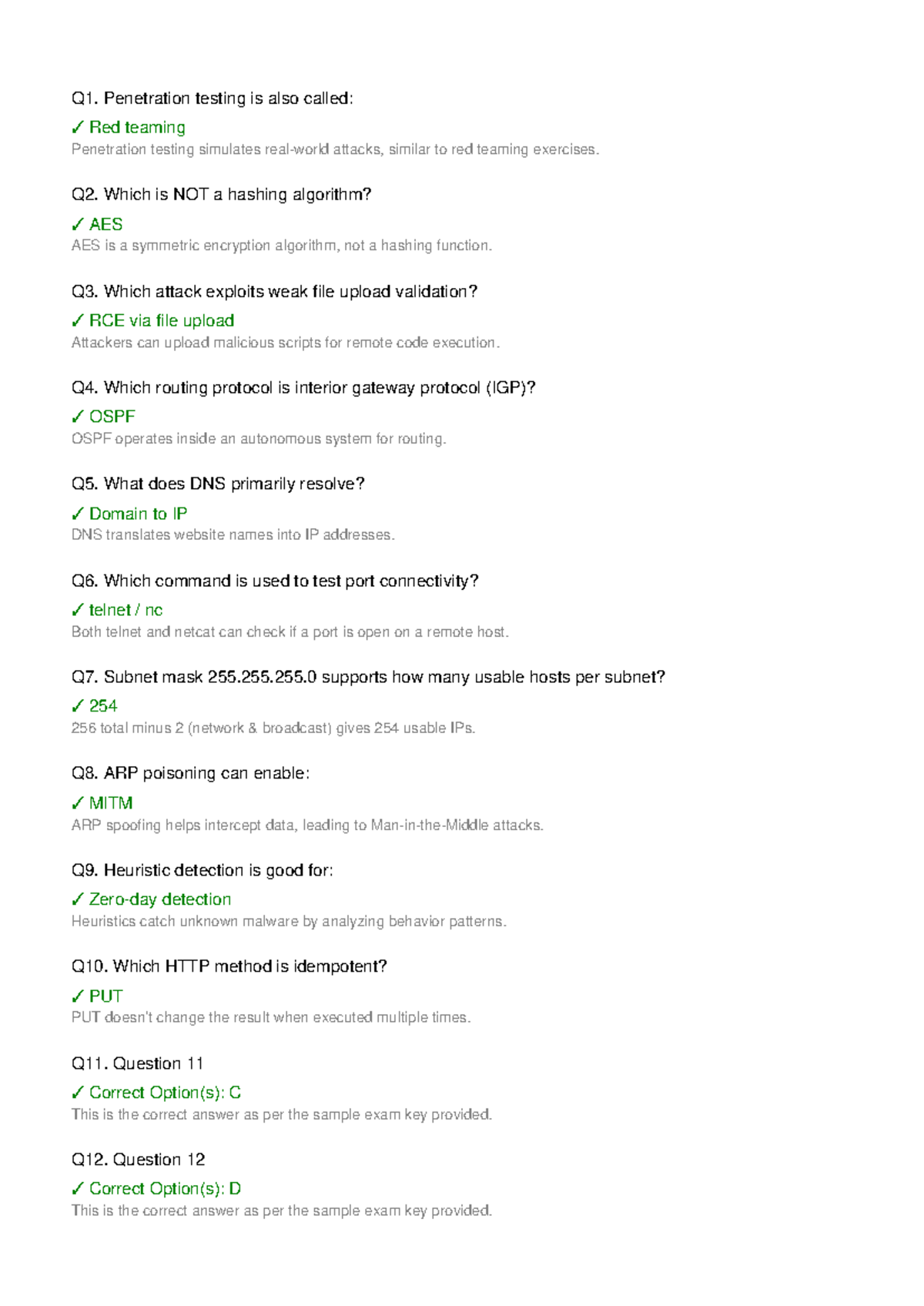 NPTEL Ethical Hacking: 100 Questions with Explanations - Studocu