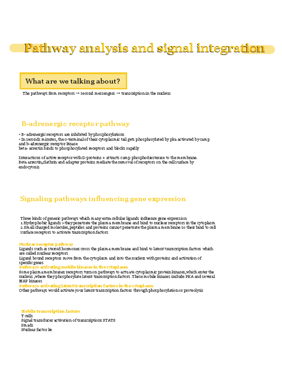 Signal Integration and Pathway Analysis: Understanding Cellular ...