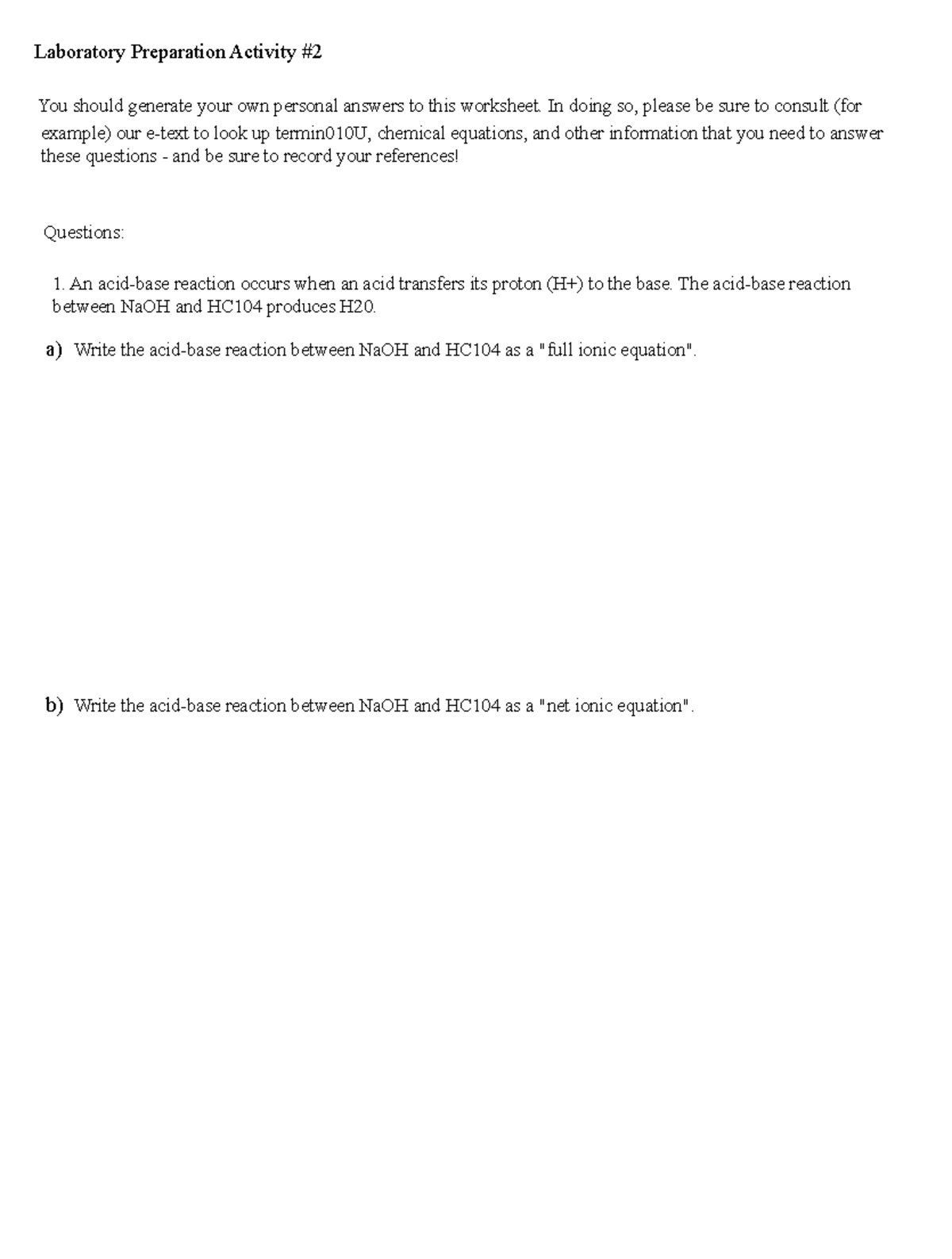 Laboratory Preparation Activity #2 - CHEM 201 - Fall 2020 Insights ...