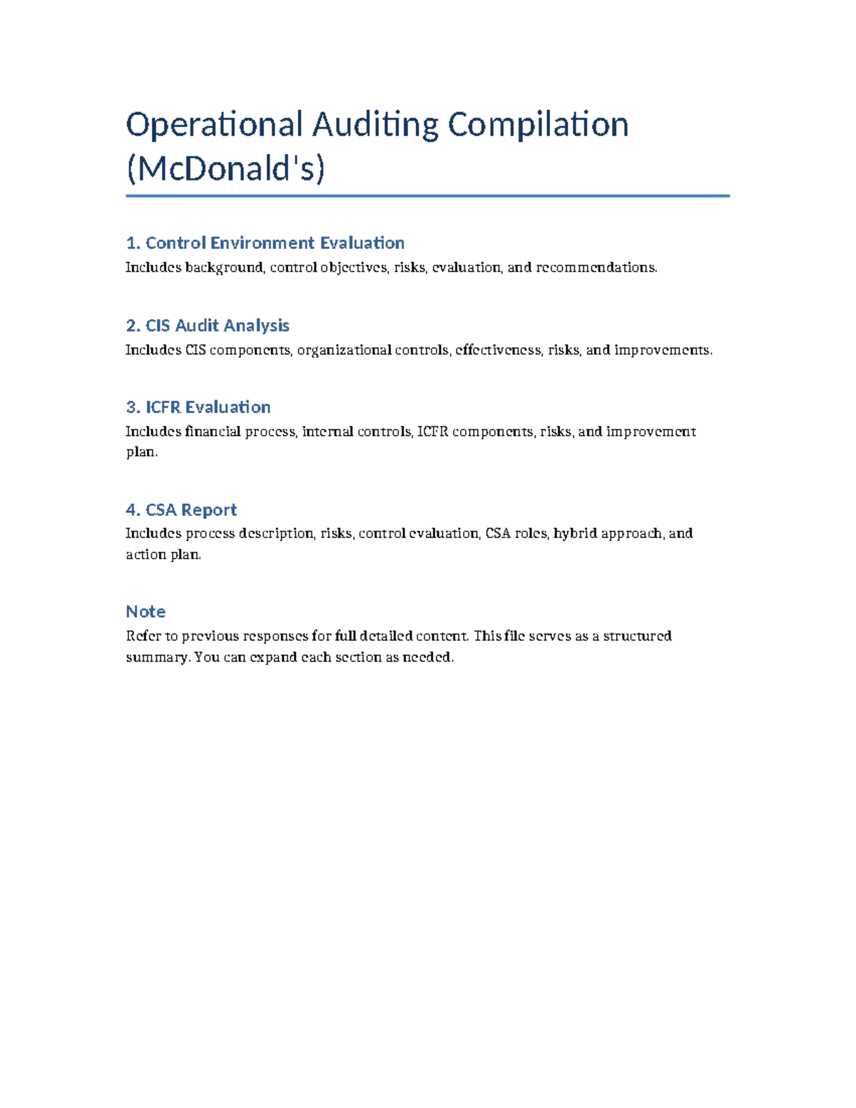 Operational Auditing Compilation - Operational Auditing Compilation ...