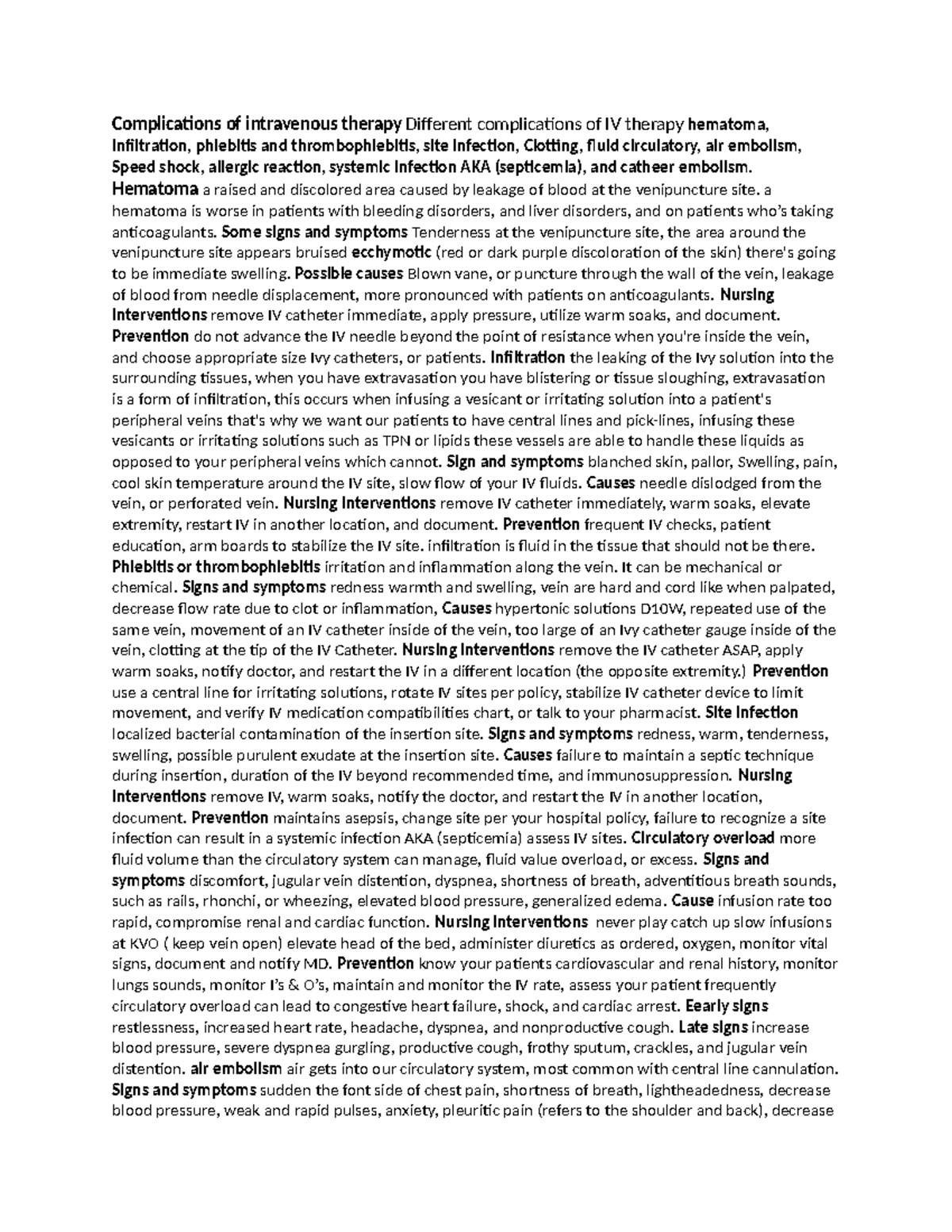 IV Complications in Intravenous Therapy: Understanding Risks and ...