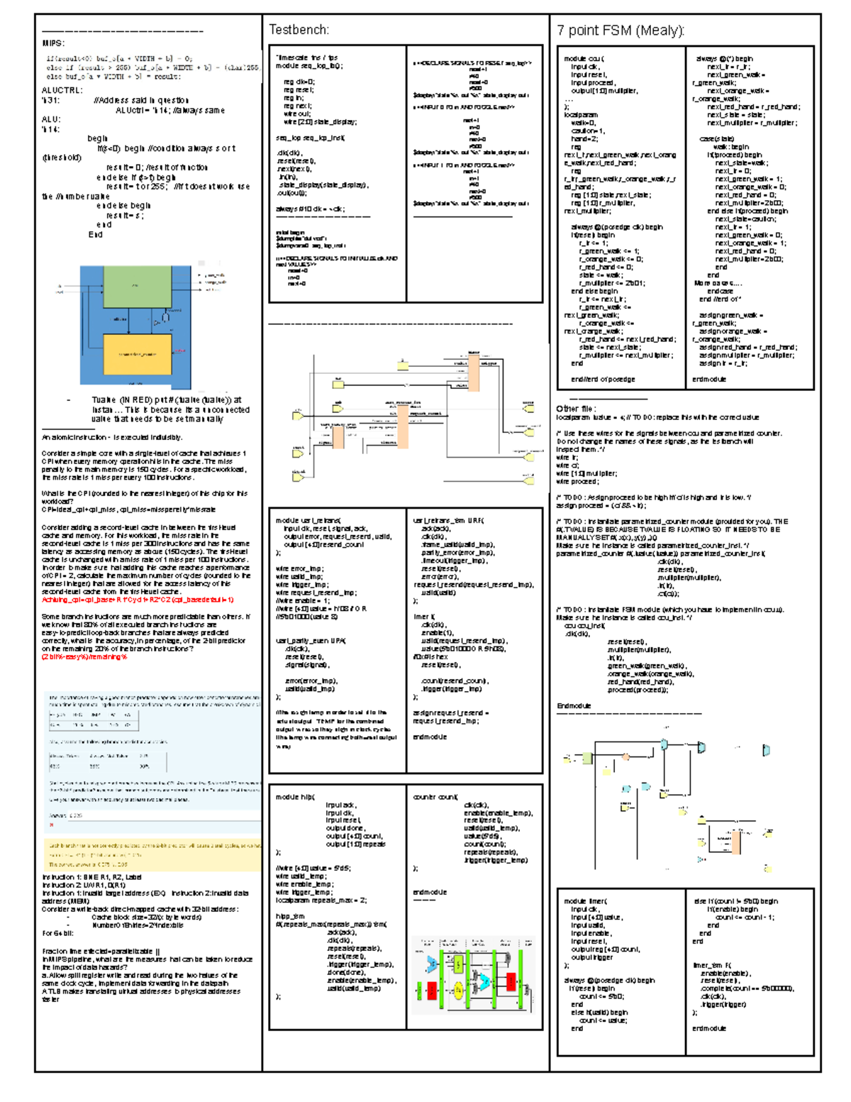 Comp 2 Resit Notes on MIPS Architecture and FSM Design - Studeersnel
