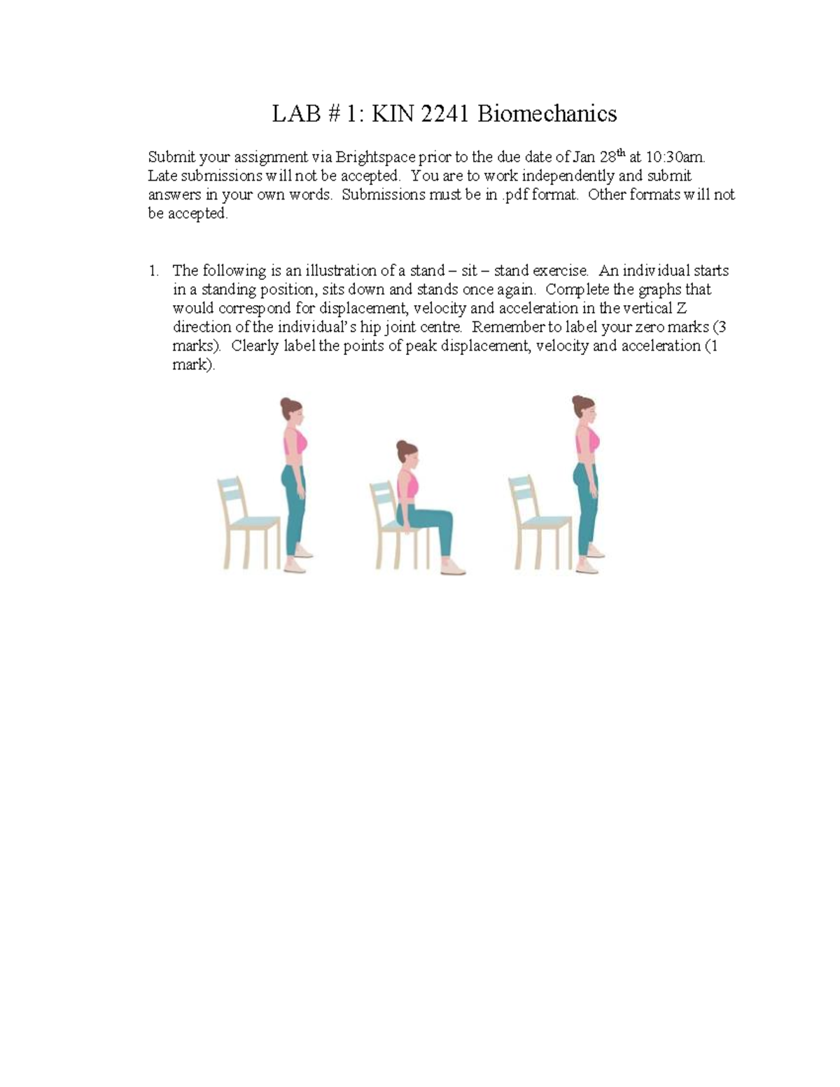 LAB 1: KIN 2241 Biomechanics Assignment Guidelines and Tasks - Studocu