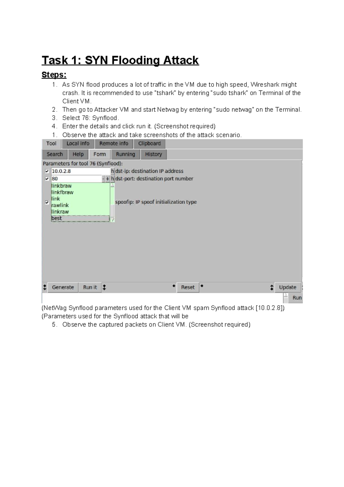 CMP02 Tutorial 4: SYN Flooding, ARP Poisoning & ICMP Redirect Attacks ...