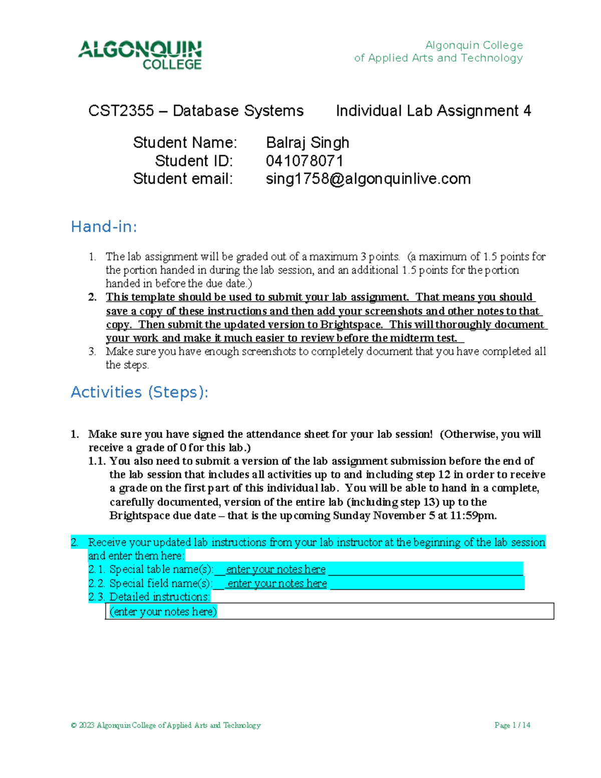 CST2355 - Database Systems Individual Lab Assignment 4 Documentation ...