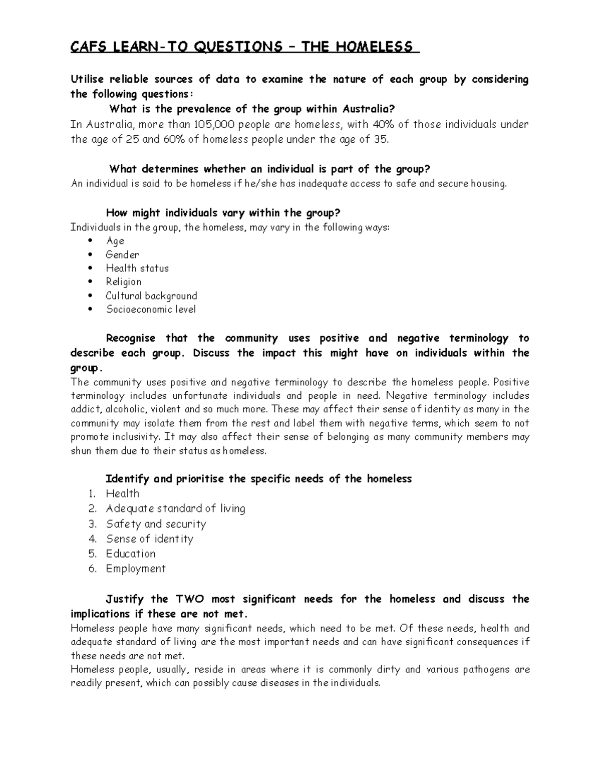 Sample/practice exam, questions - Utilise reliable sources of data to ...