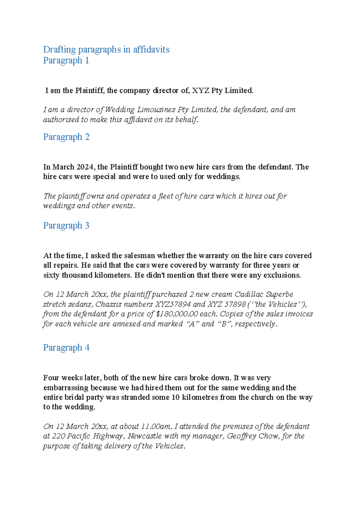 Case Study - Exported text - Drafting paragraphs in affidavits ...
