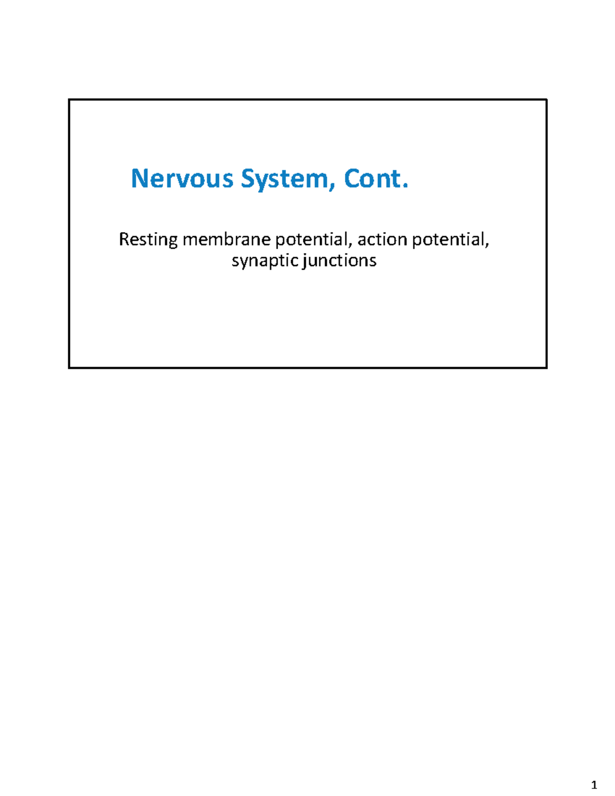 Action Potentials and Membrane Potentials in the Nervous System - 318 ...