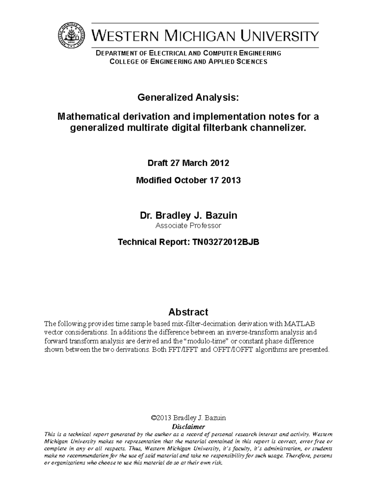 Lecture notes, lecture 4 - DEPARTMENT OF ELECTRICAL AND COMPUTER ...