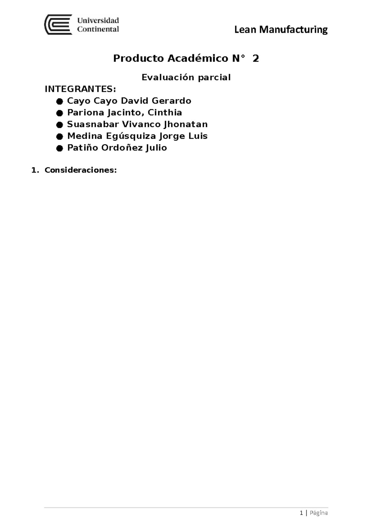 Producto Académico 2: Caso Estudio de Lean Manufacturing - Document Preview