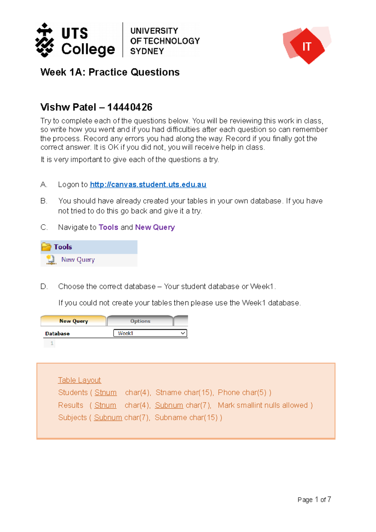 Week 1A - Practice Questions - Week 1A: Practice Questions Vishw Patel ...