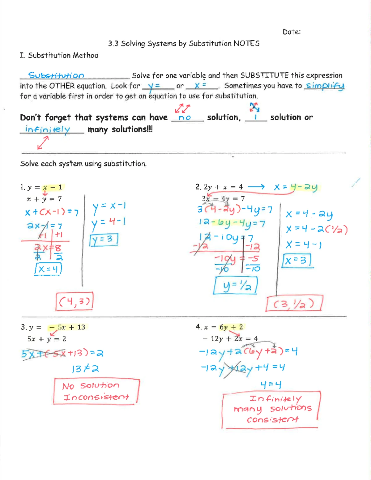 Solving Absolute Value Equations: Teacher Notes for Math Class - Studocu