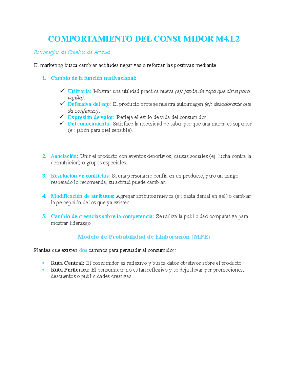 Comportamiento del Consumidor M4: Estrategias de Cambio de Actitud y ...