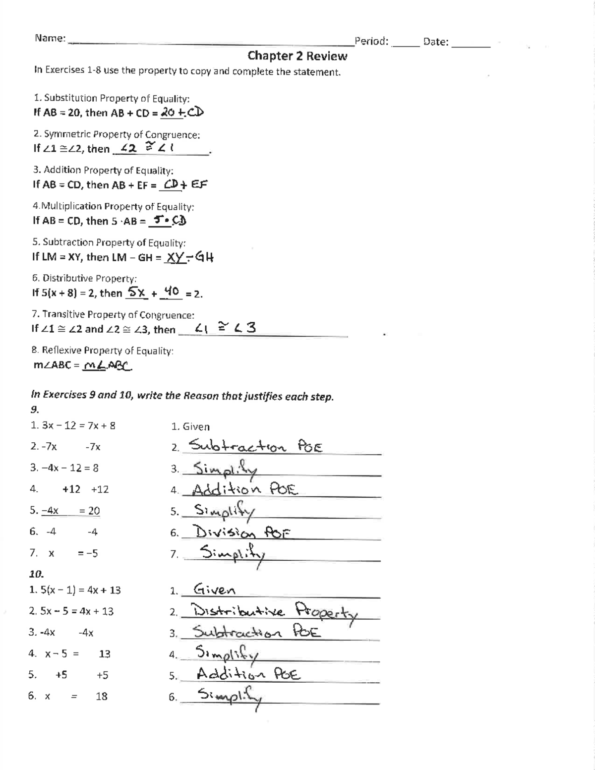 Chapter+2+Review+Answer+Key - Name: Period: Date: Chapter 2 Review In ...