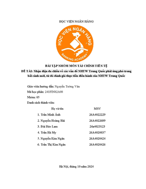 [Solved] thc trng din bin li sut th trng ti vit nam - Tài chính tiền tệ ...