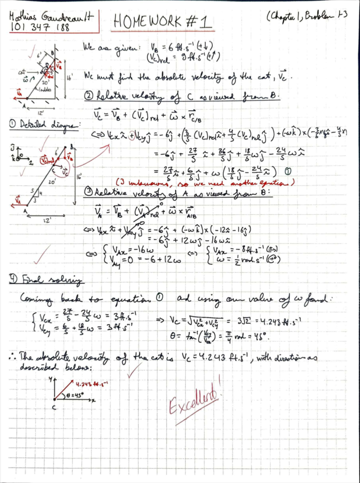 MAAE 2101 Homework: Absolute Velocity of the Cat (Chapter 1) - Studocu