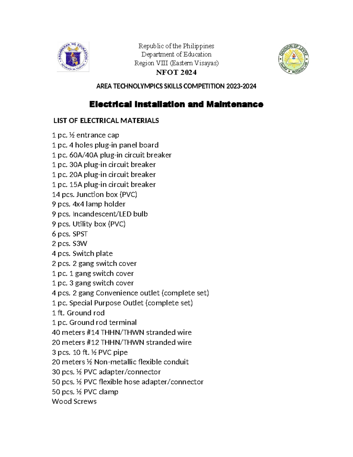 Electrical engineering - Republic of the Philippines Department of ...