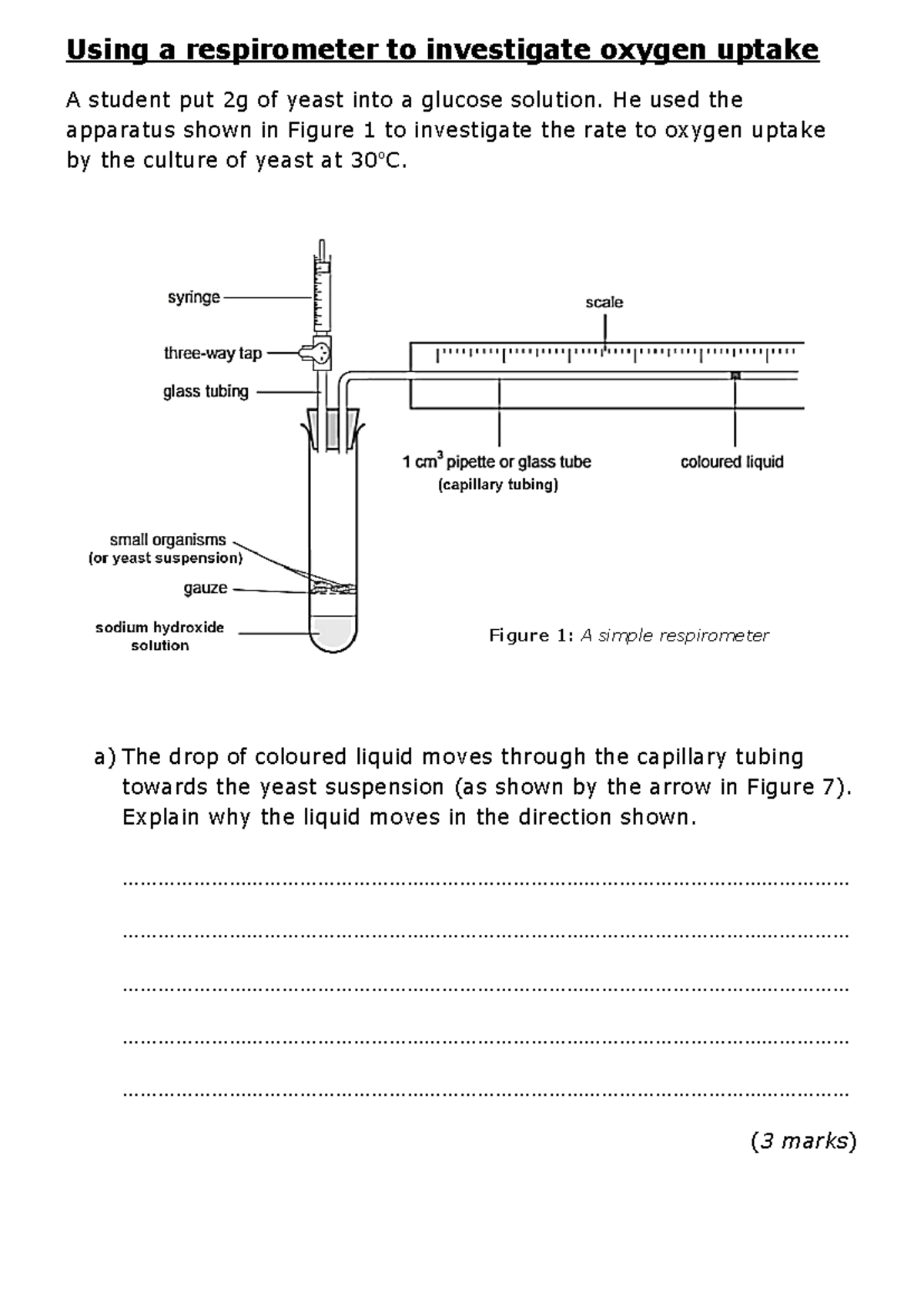 Using a Respirometer to Measure Oxygen Uptake - Required Practical 9 ...