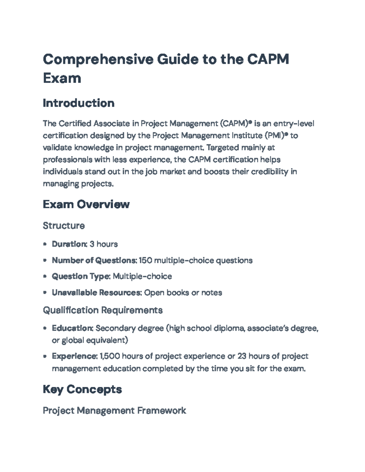 CAPM Exam Comprehensive Guide: Study Tips and Key Concepts ...