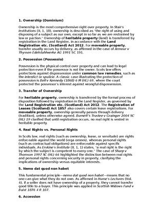 Tutorial 2 PRIL - Tutorial 2 Property Rights in Land LL Transfer of ...