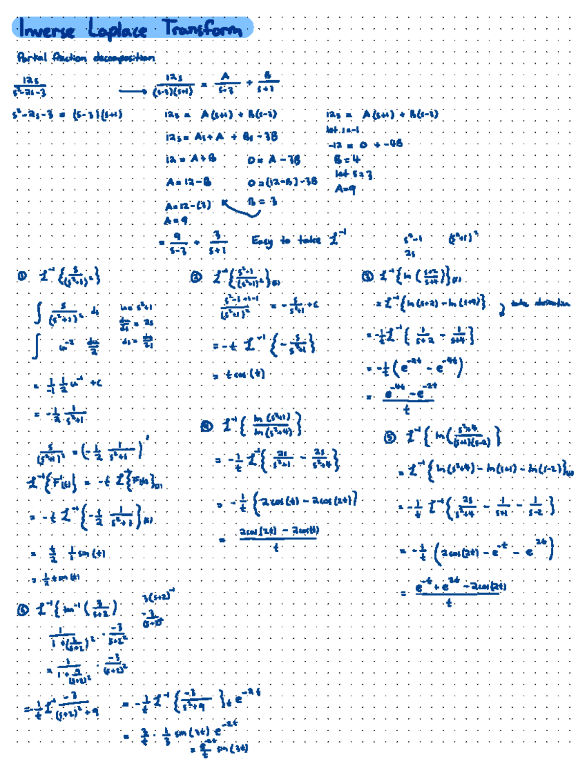 Partial Fraction Decomposition Notes - Sample Questions (Course Code ...