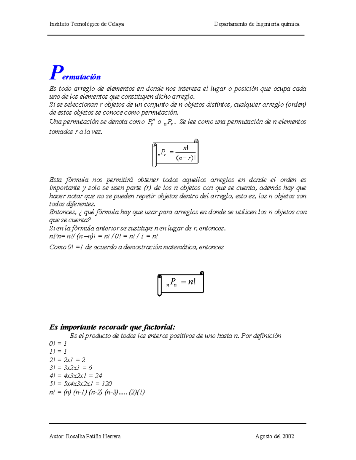 Título: Tarea sobre Permutaciones y Combinaciones de Matemáticas (MAT ...