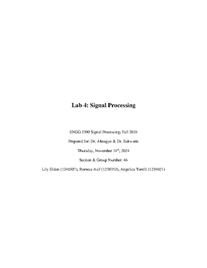 ENGG 3390 Signal Processing Fall 2024 Course Outline and Details - Studocu