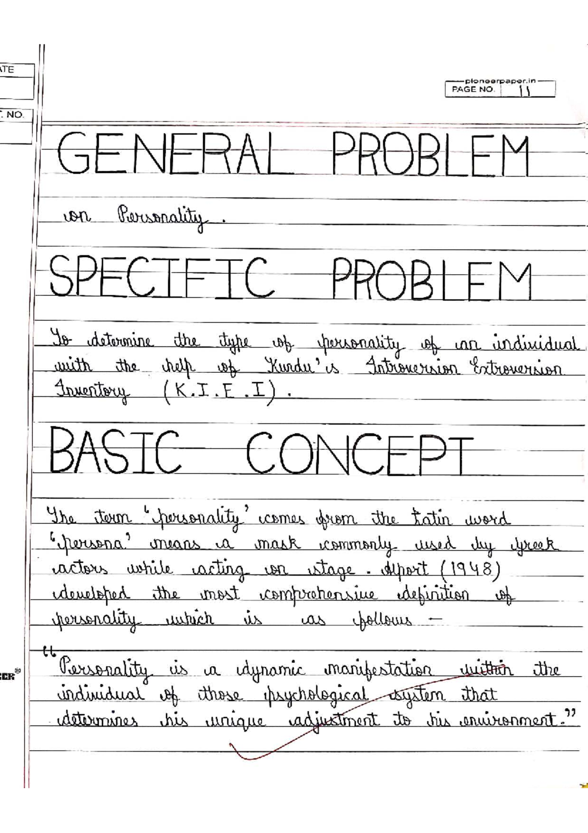 K.I.E.I Personality Assessment: Introversion-Extroversion Inventory - Document Preview