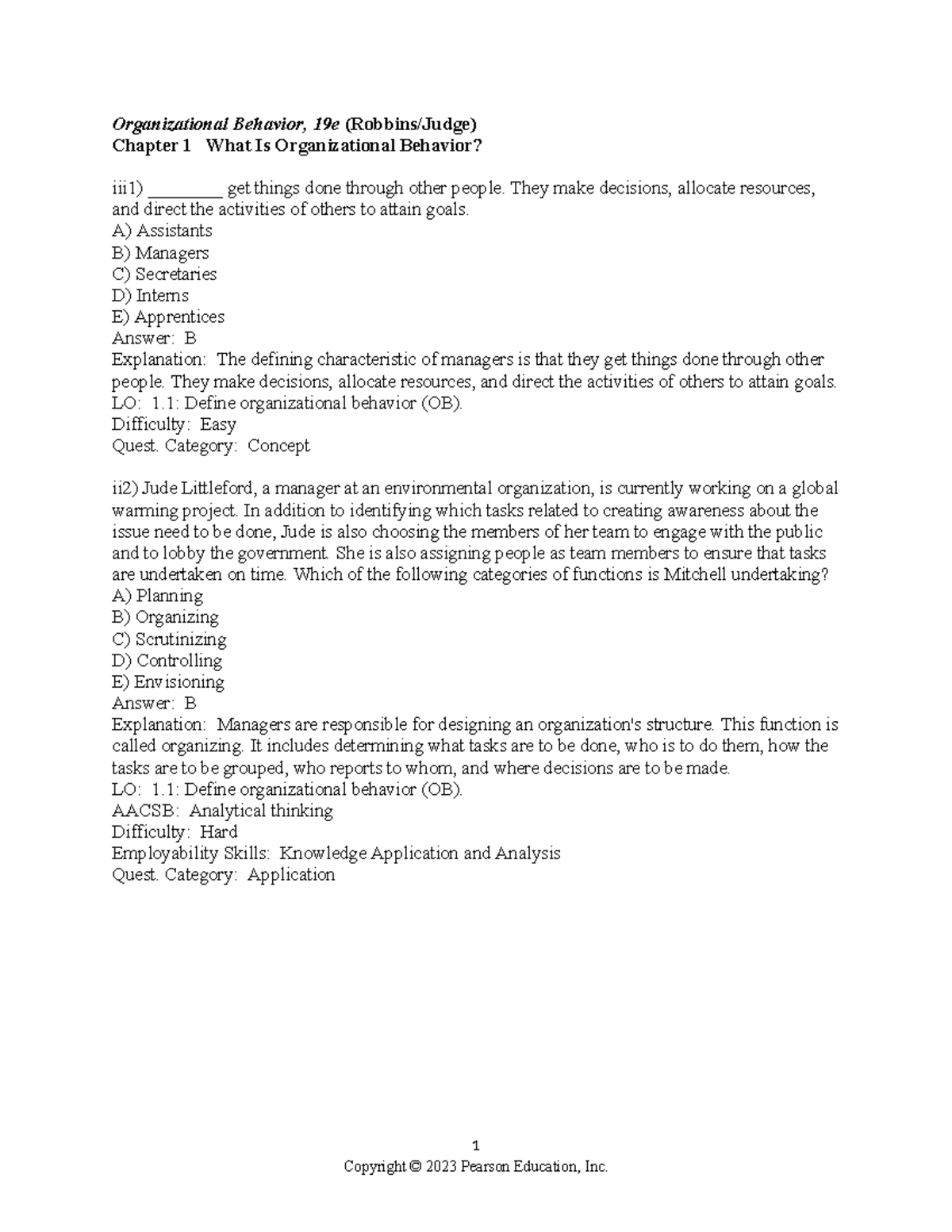 Final Exam Study Guide for Organizational Behavior (OB) - 19e - Studocu