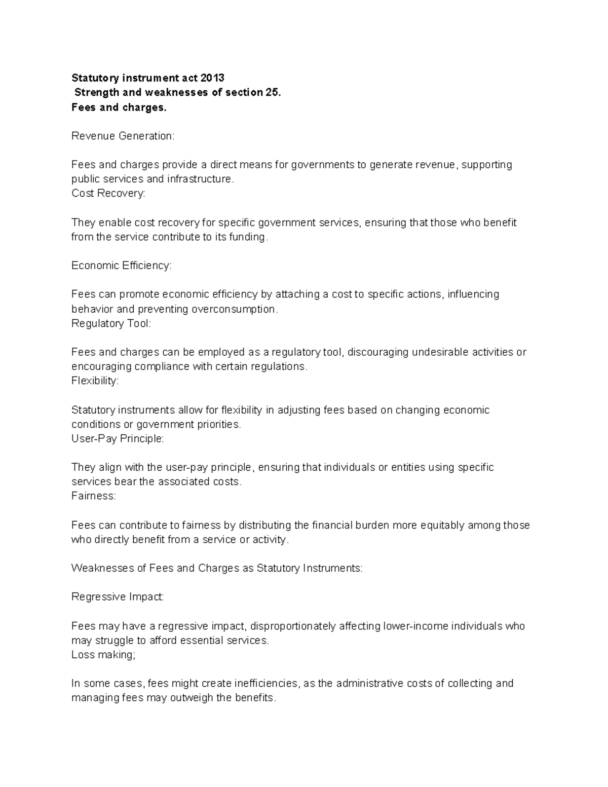 Statutory Instrument Act 2013: Analysis of Strengths & Weaknesses - Studocu