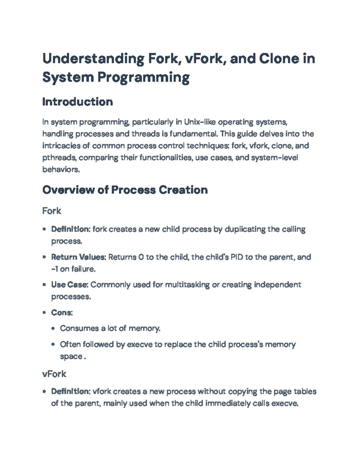 Understanding Fork, vFork, and Clone in System Programming ...