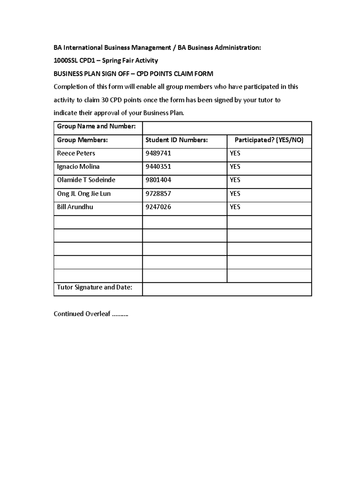 Business Plan copy - BA International Business Management / BA Business ...