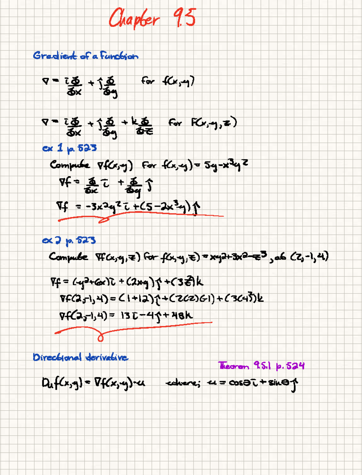 Note Jan 29, 2025 - gradient functions - Chapter 95 Gradient of a ...