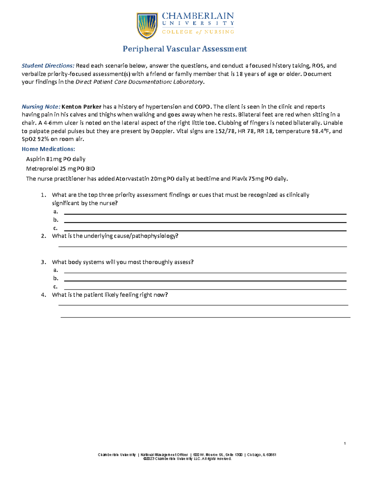Peripheral Vascular Assessment: Clinical Focus & Priority Findings ...