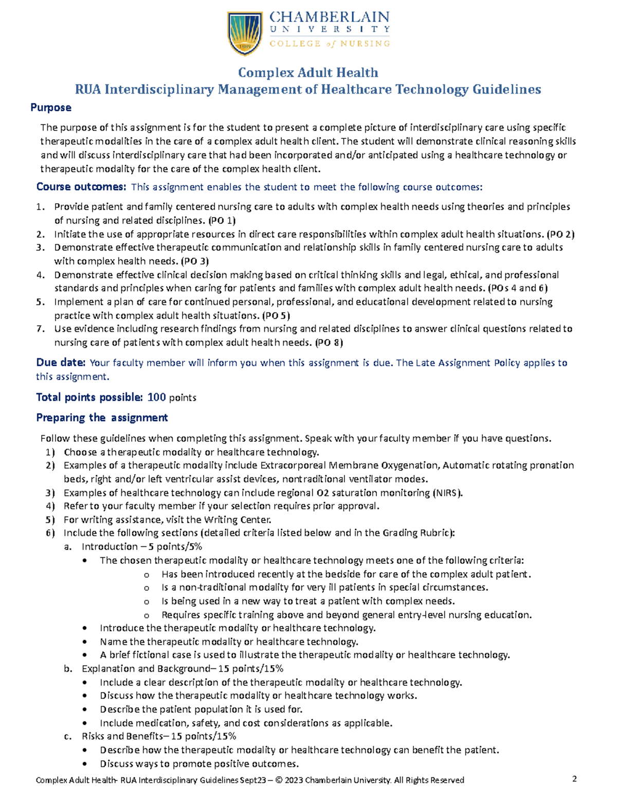 Complex Adult Health RUA Guidelines for Interdisciplinary Care SEP23-AP ...