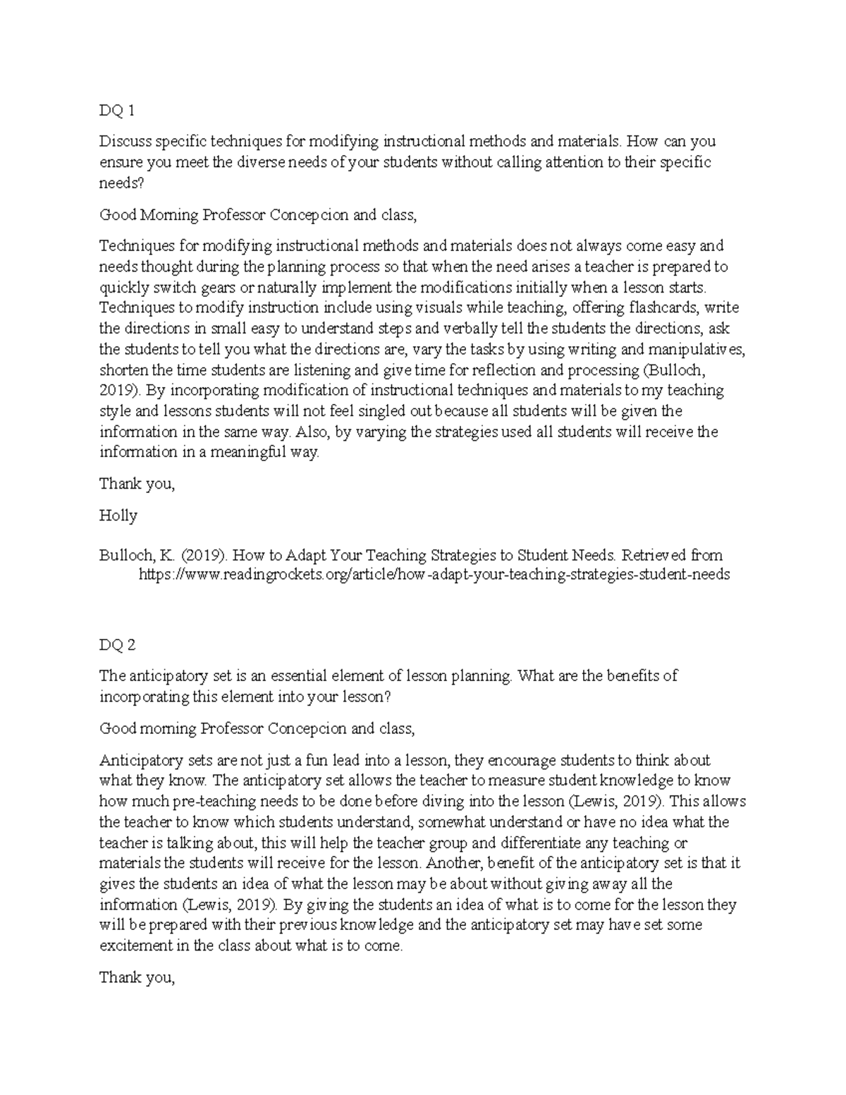 Techniques for Modifying Instructional Methods and Materials - Studocu