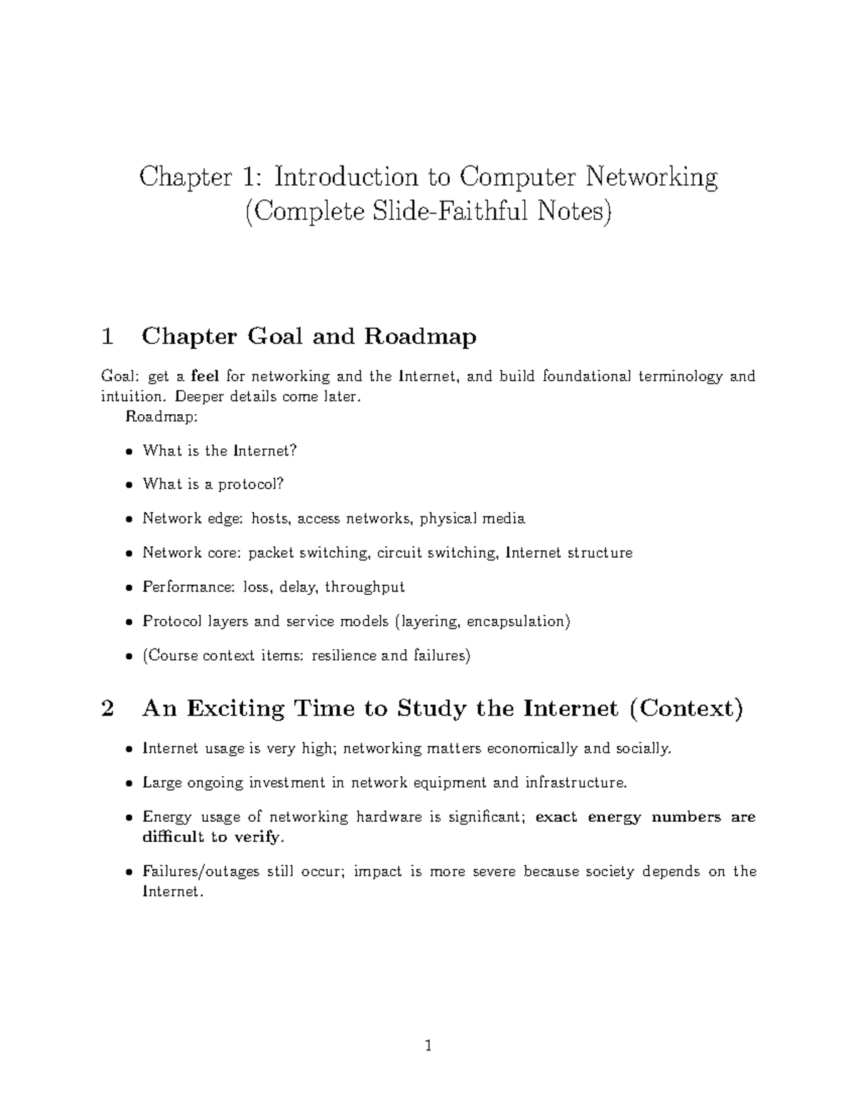 Chapter 1: Intro to Computer Networking (Complete Notes) - Studocu