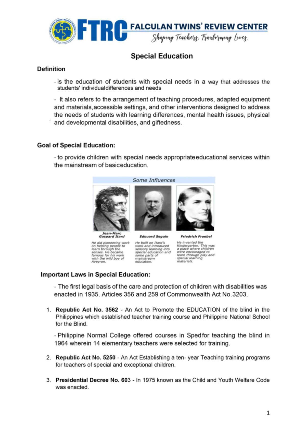 SPED - LET Final Exam Reviewer Guide - Studocu