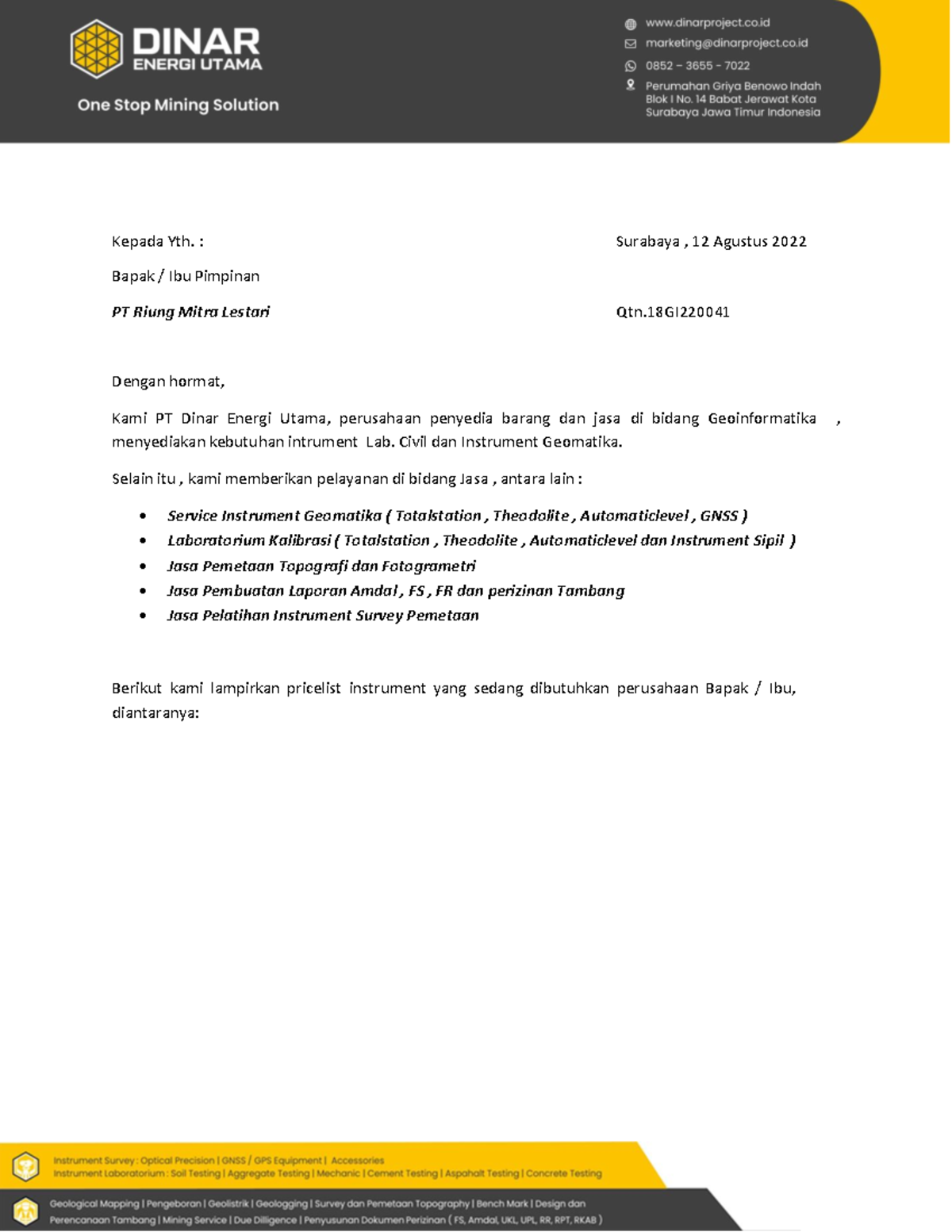 Penawaran Partech Solid monitor PT Riung Mitra Lestari - Kepada Yth ...