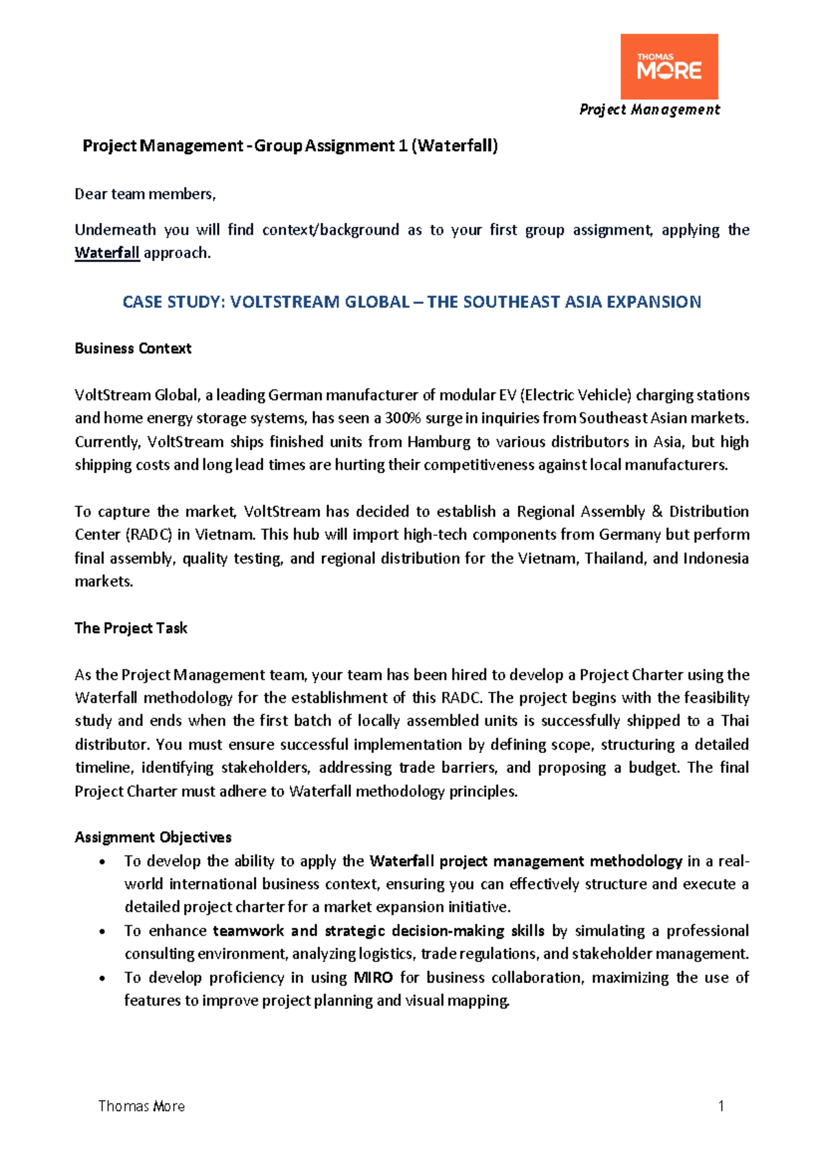 Project Management - Group Assignment 1 (Waterfall) Case Study ...