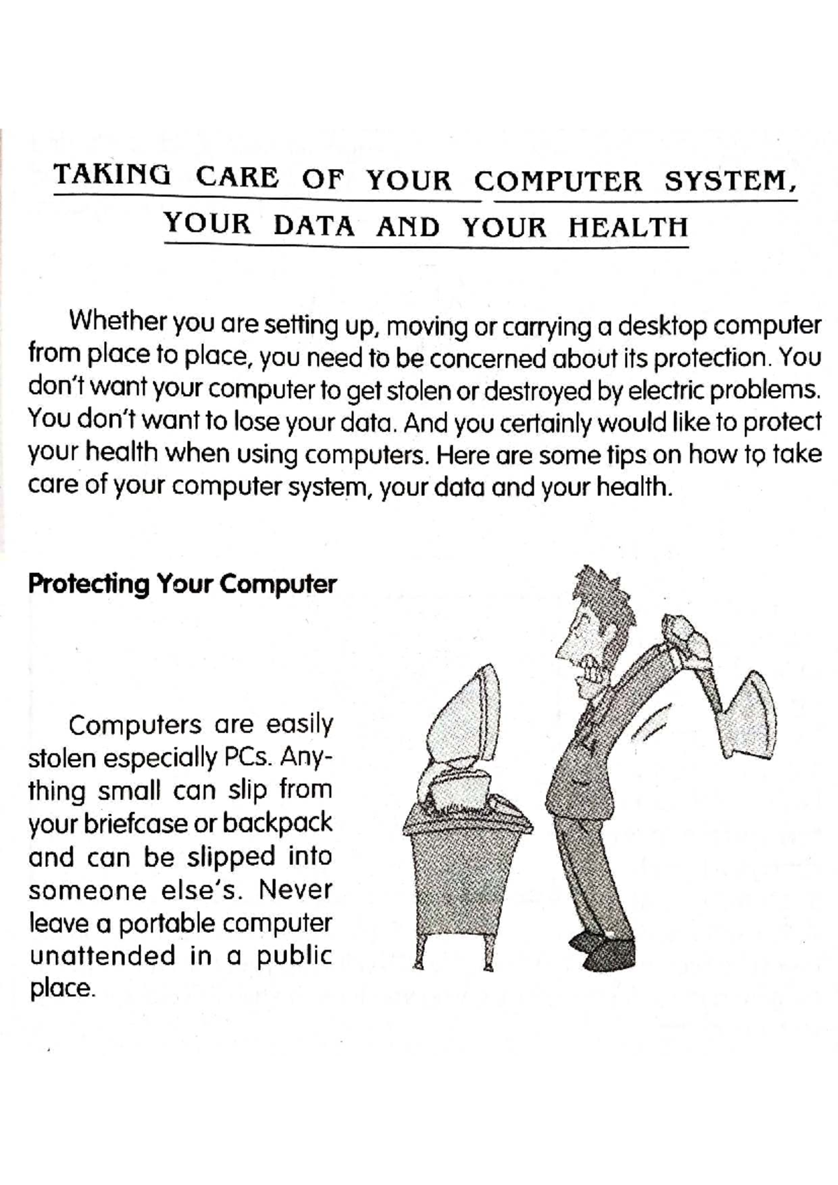 Computer 101: Tips for Protecting Your System, Data & Health - Studocu