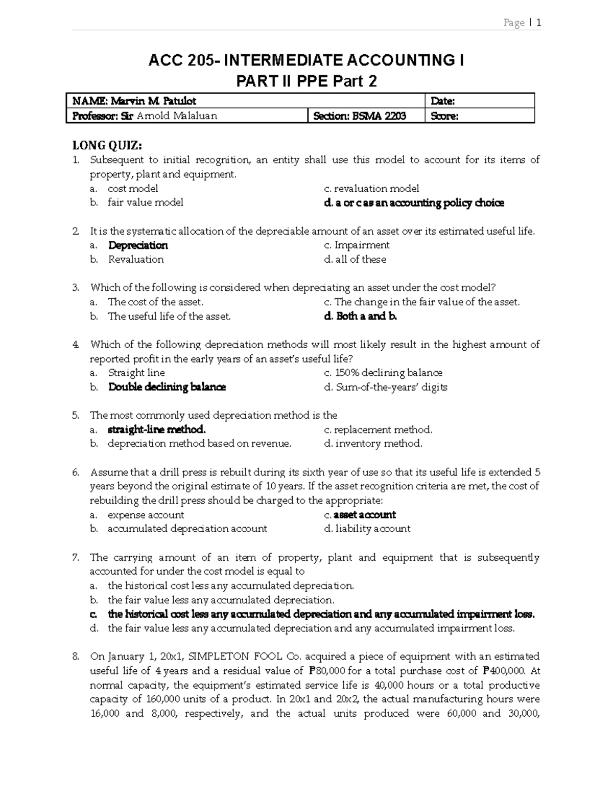 Roque Auditing Problems - MA2 Study Guide - Studocu