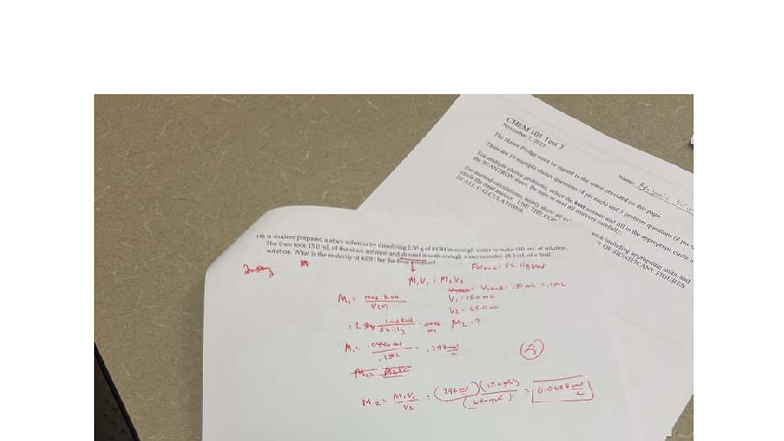 CHEM 101 Test 4 Review: Key Concepts and Problem Solutions - Studocu