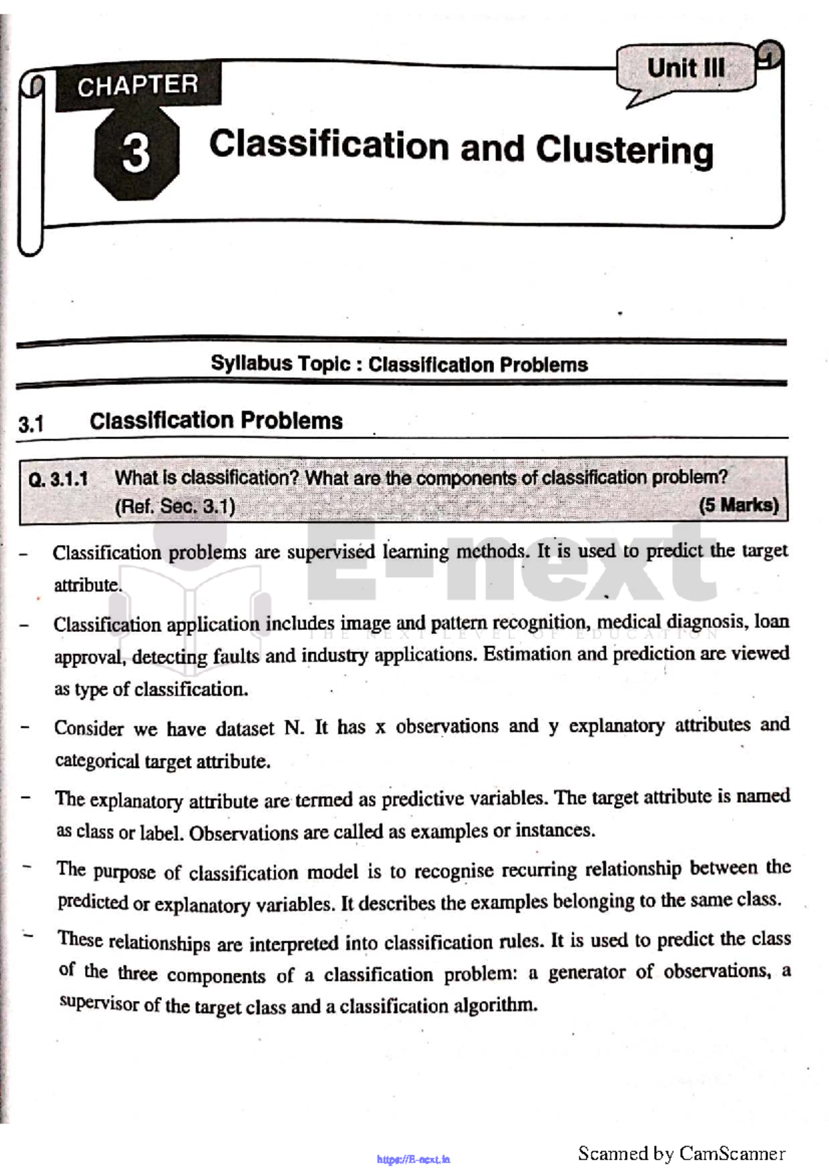 Classification and Clustering Overview (E-next) - Studocu