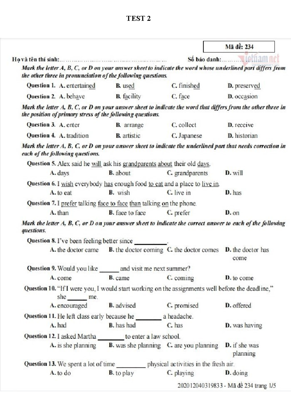 2.1. English Test 2: Comprehensive Overview and Guidelines - Studocu