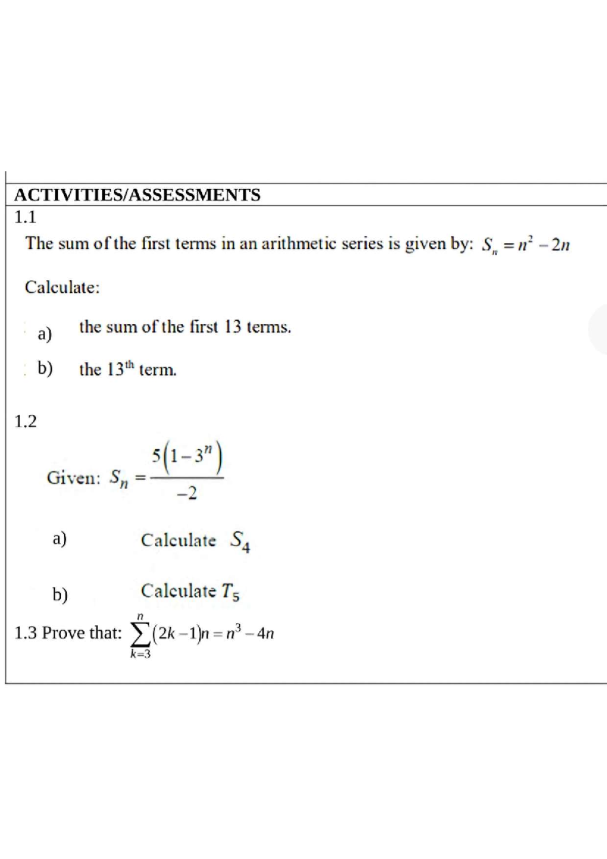 1000416535 - Arithmetic & Geometric Series Practice Problems - Studocu