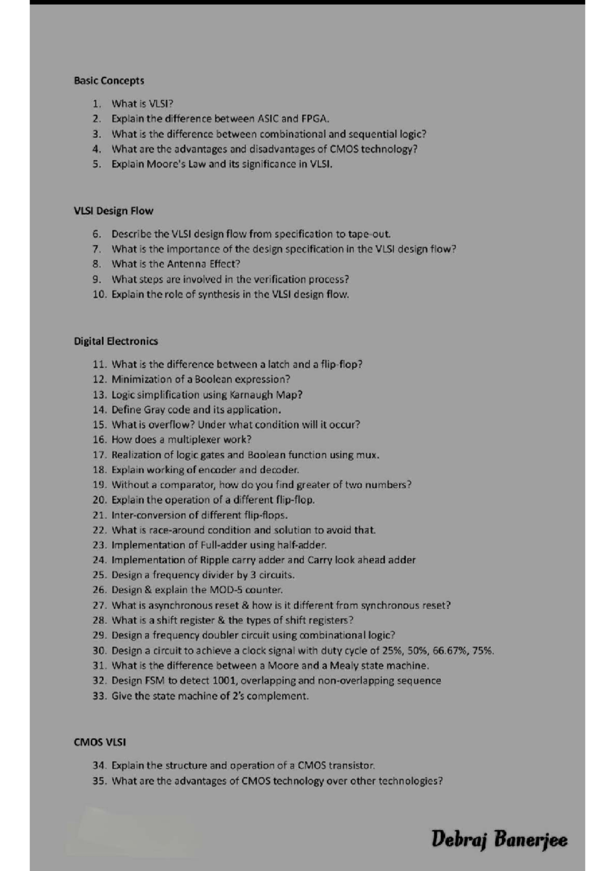 VLSI Concepts and Design Flow: Key Questions and Answers - Studocu