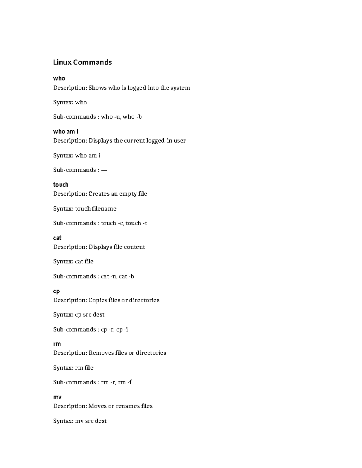Linux Commands Overview: Practical Guide for System Users - Studocu