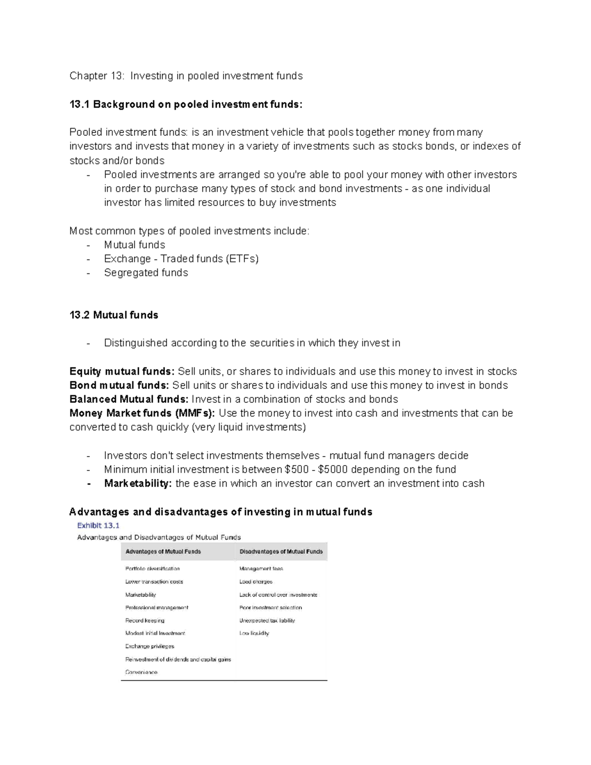 Chapter 13: Overview of Pooled Investment Funds and Mutual Funds - Studocu